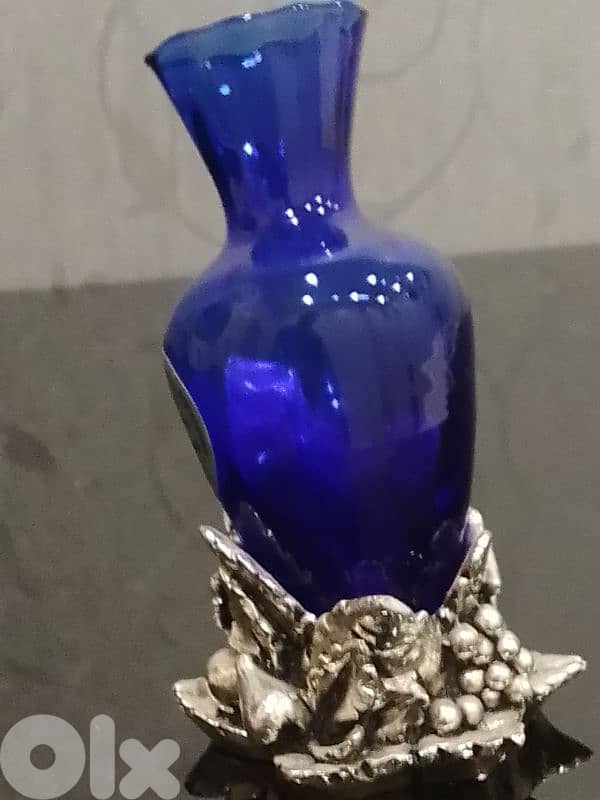 Antique Vase Crystal with attached 925 Silver Base‎ Created by Susy. 8