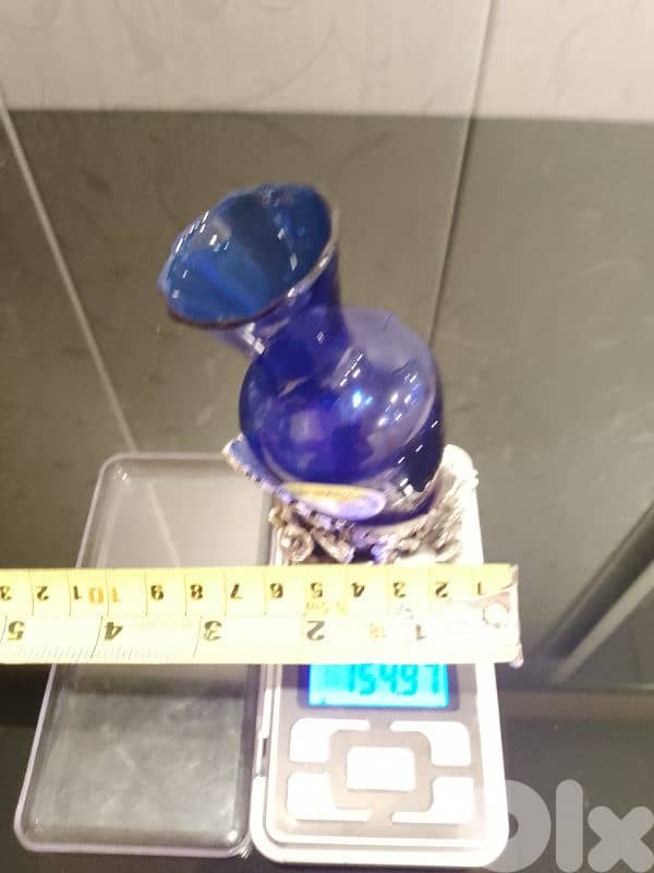 Antique Vase Crystal with attached 925 Silver Base‎ Created by Susy. 10