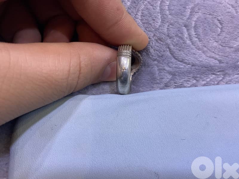 خاتم فضه عقيق ياماني اصلي ميه بلميه 7