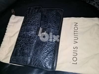 lacost business clutch bag crocodile leather best condition best price