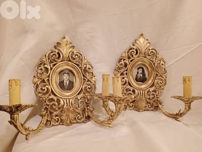 جوز ابليكات نحاس قديمين حجم كبير