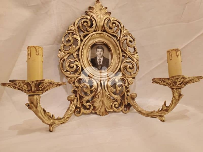 جوز ابليكات نحاس قديمين حجم كبير 1