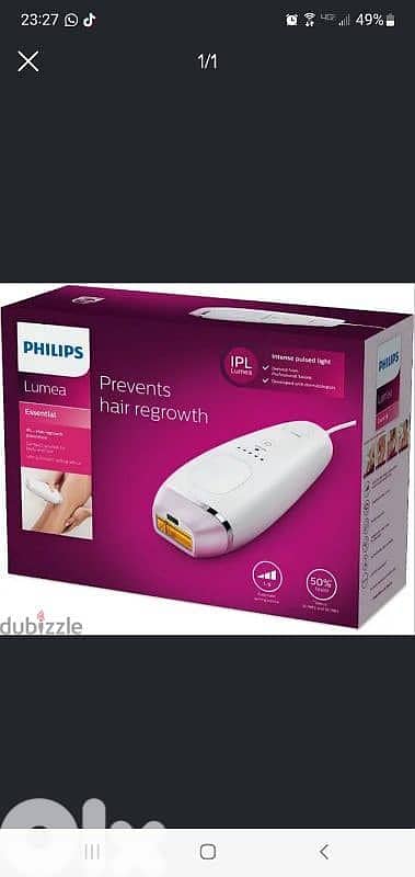 Philips IPL Hair Removal Device BRI863 1