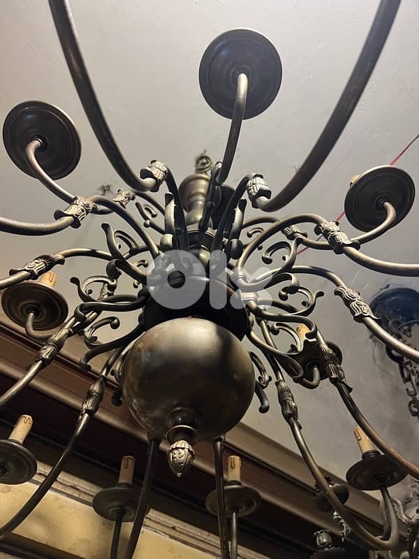 flemish dutch double chandelier lights bronze big size ثرية هولندية 1