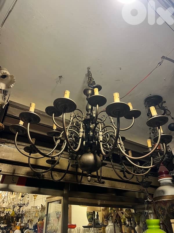 flemish dutch double chandelier lights bronze big size ثرية هولندية 2