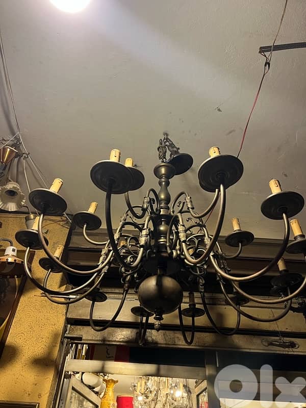 flemish dutch double chandelier lights bronze big size ثرية هولندية 3