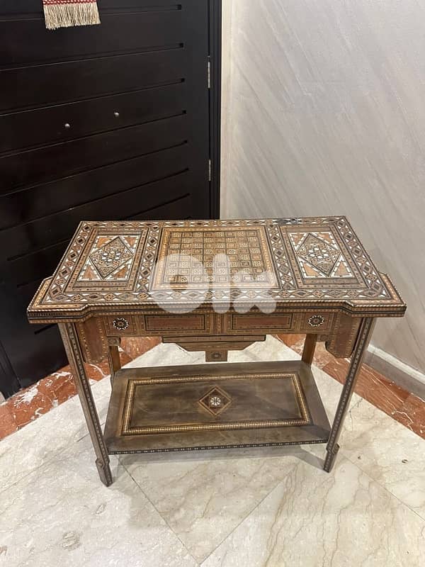table de jeux arabesc antique طاولة لعب كونسول شرقي تنزيل صدف ناعم 1