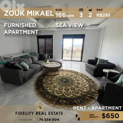 Apartment for rent in Zouk Mikael RB285 شقة  للإيجار في زوق مكايل