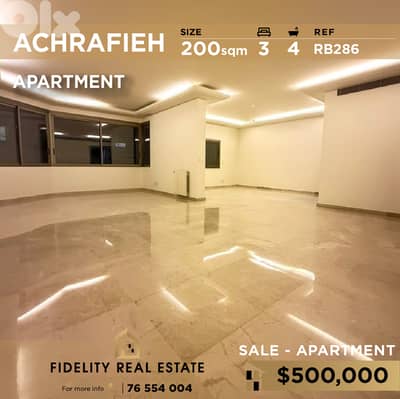 Apartment for sale in Achrafieh RB286 شقة للبيع في الأشرفية