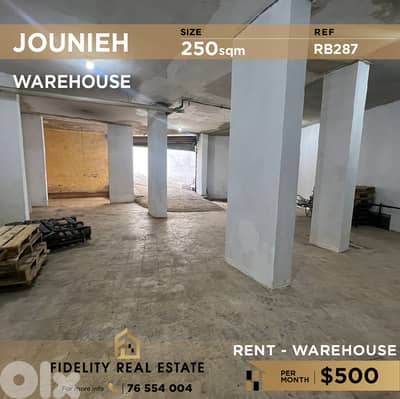 Warehouse for rent in Jounieh RB287 مستودع للإيجار  في جونيه
