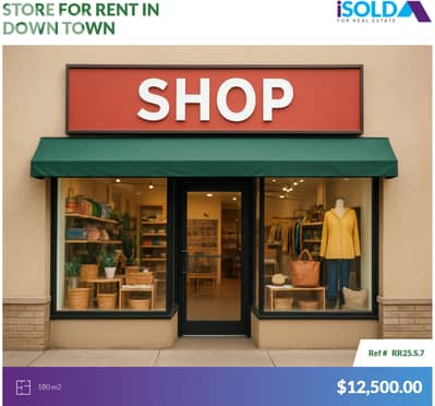 Luxurious store 4rent in DT-high exposure -prime location- وسط المدينة