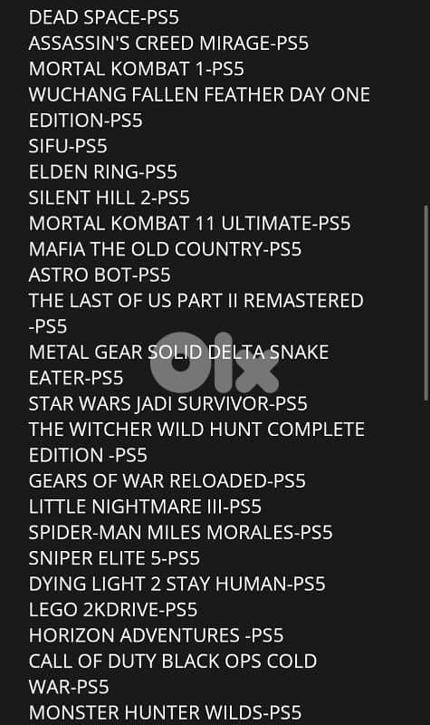 all kind of PS4/PS5 GAMES USED AND NEW 1