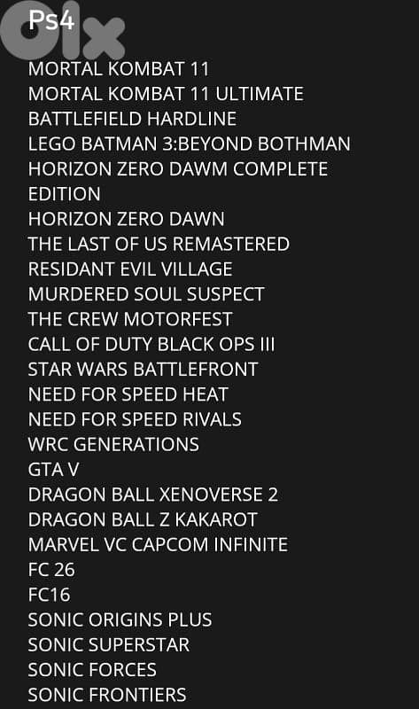 all kind of PS4/PS5 GAMES USED AND NEW 3