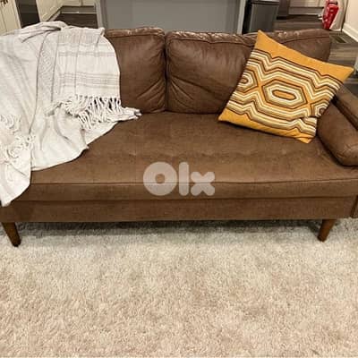 leather brown sofa