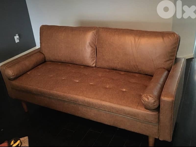 leather brown sofa 1