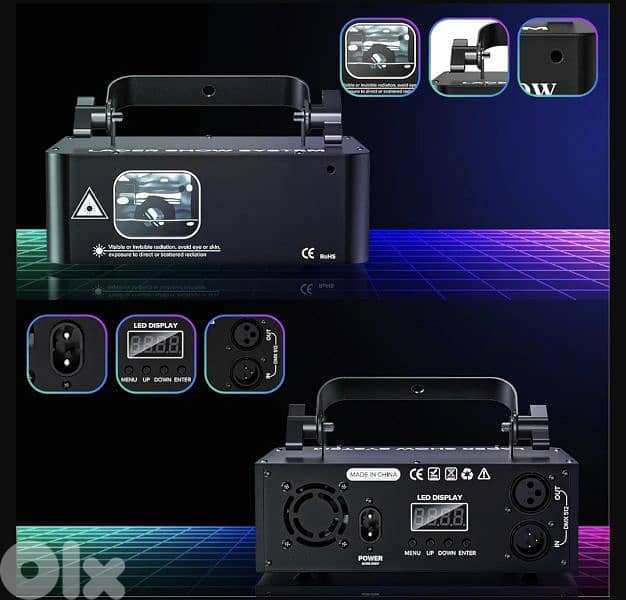 RGB Animated Disco Party LightLED Stage Projection with DMX 10CH , 2