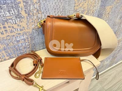 new zara viral brown bag dual strap crossbody with wallet