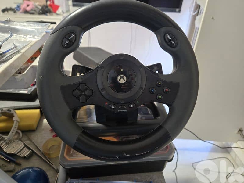 xbox one with full set (original camera, wheel and pedals) and 9 games 4