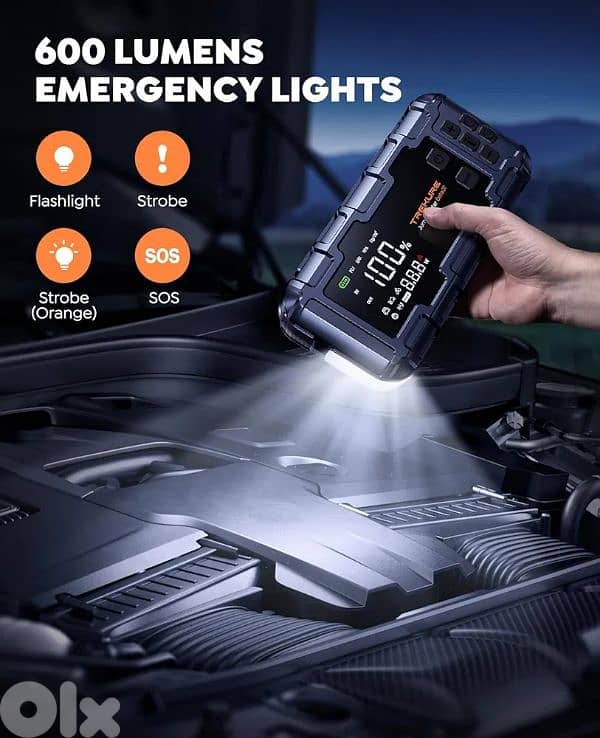 TREKURE 6000A Jump Starter with 160PSI Air Compressor, PD45W Charger 4
