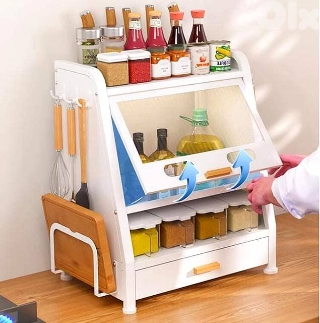 Magnetic Spice Rack Cabinet – Carbon Steel Organizer with Drawers 3