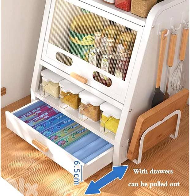 Magnetic Spice Rack Cabinet – Carbon Steel Organizer with Drawers 4