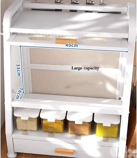 Magnetic Spice Rack Cabinet – Carbon Steel Organizer with Drawers 6