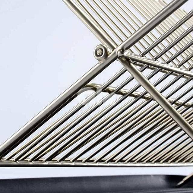 Folding 2-Tier Dish Drying Rack – X-Shaped Metal Dish Drainer 3