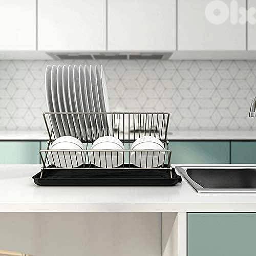 Folding 2-Tier Dish Drying Rack – X-Shaped Metal Dish Drainer 5