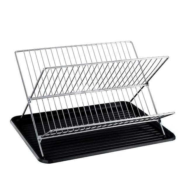Folding 2-Tier Dish Drying Rack – X-Shaped Metal Dish Drainer 6
