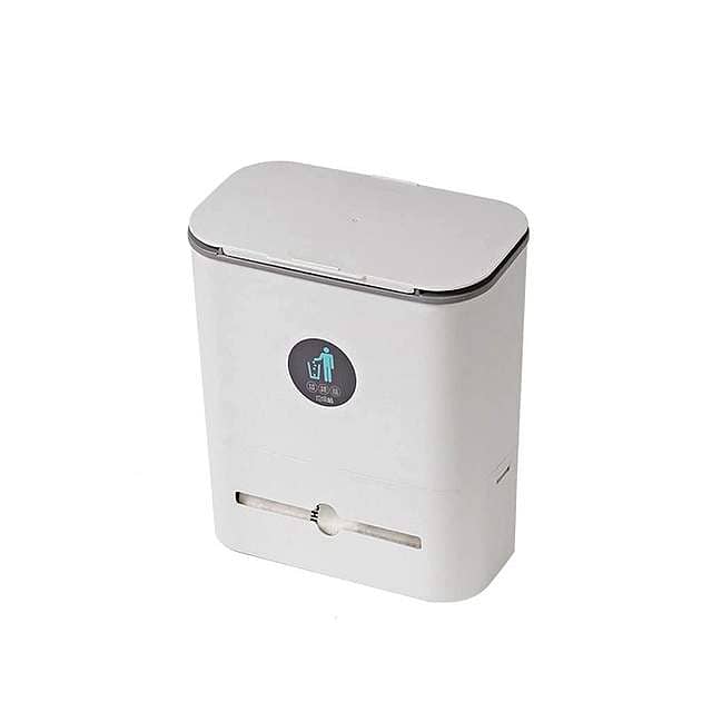 10L Hanging Waste Bin with Sliding Lid & Integrated Storage 9