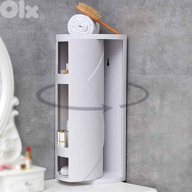 360° Rotating Bathroom Corner Organizer – Sealed Makeup Cabinet 4