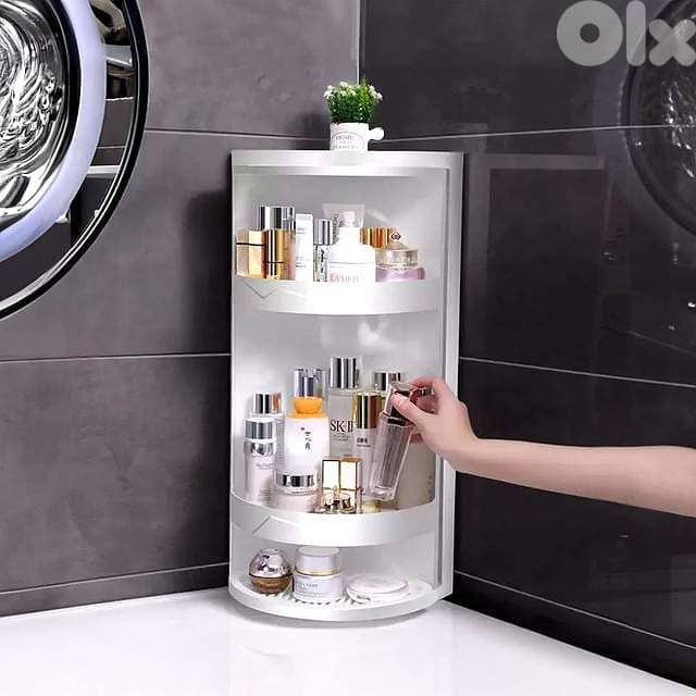 360° Rotating Bathroom Corner Organizer – Sealed Makeup Cabinet 8