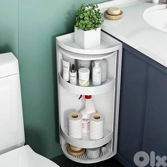 360° Rotating Bathroom Corner Organizer – Sealed Makeup Cabinet 9