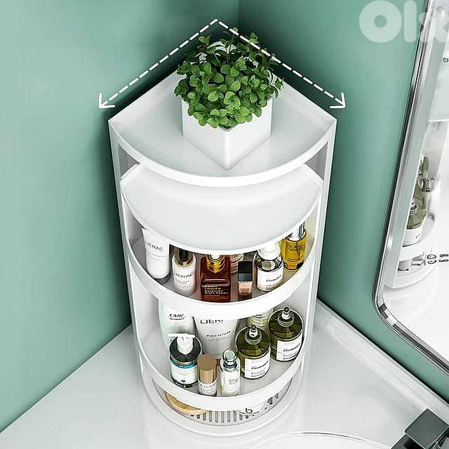 360° Rotating Bathroom Corner Organizer – Sealed Makeup Cabinet 10
