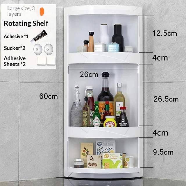 360° Rotating Bathroom Corner Organizer – Sealed Makeup Cabinet 11