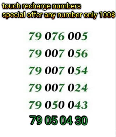 touch recharge numbers