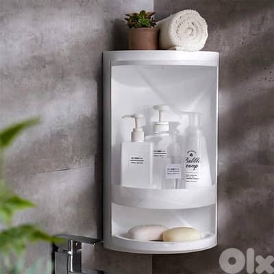 360° Vanity Corner Organizer Capsule – Dustproof Skincare Cabinet