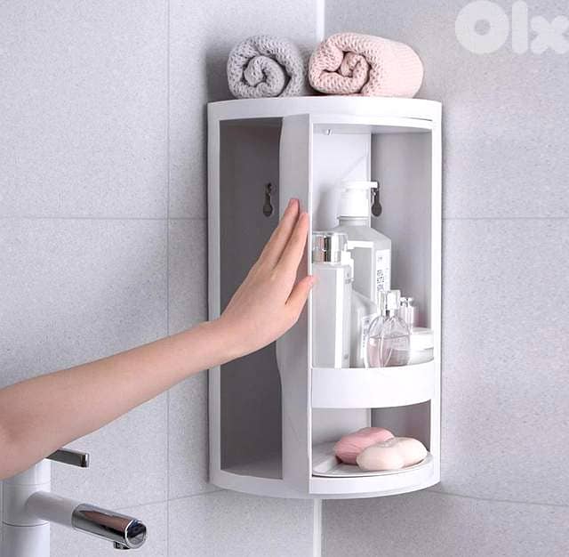 360° Vanity Corner Organizer Capsule – Dustproof Skincare Cabinet 1
