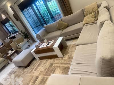 living room corner greige