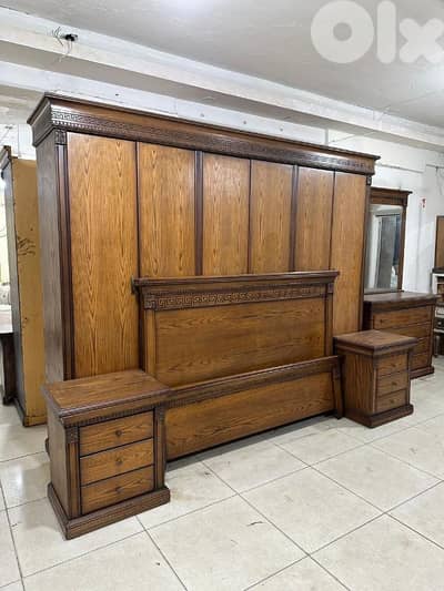 اوضة نوم ملكية خشب زان ولاتي كلا ملبسة قشرة سنديان