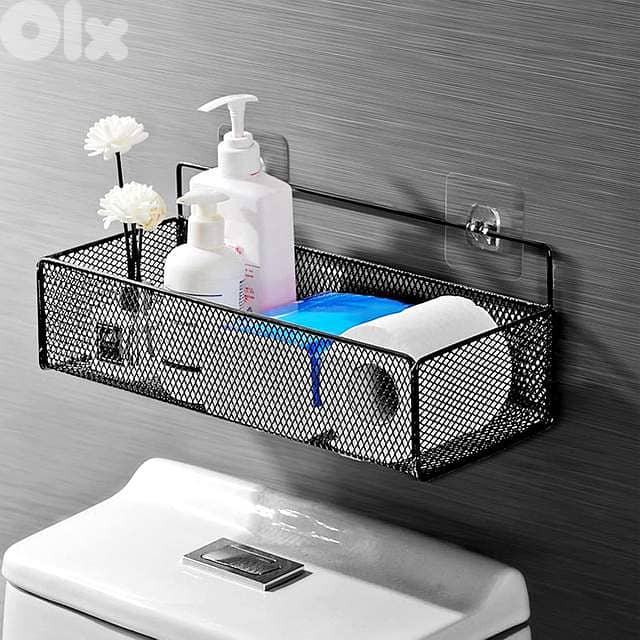 No-Drill Wall Mount Storage Basket – Heavy-Duty Iron Rack for Kitchen 1