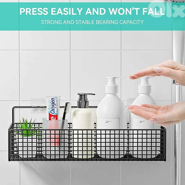 No-Drill Wall Mount Storage Basket – Heavy-Duty Iron Rack for Kitchen 3