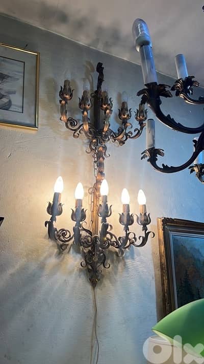 pair frensh applique bronze ابليك عدد ٢ برونز فرنسي ناعمين انارة روعة