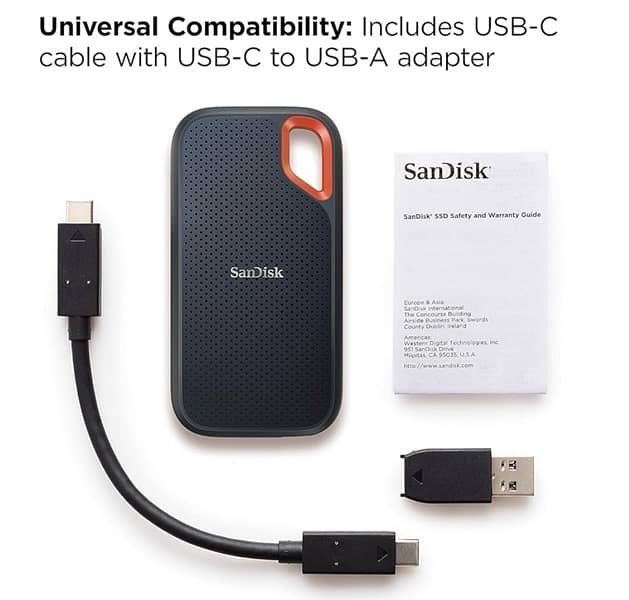 SanDisk 1TB Extreme Portable SSD Up to 1050MB/s USB C, USB 3.2 3