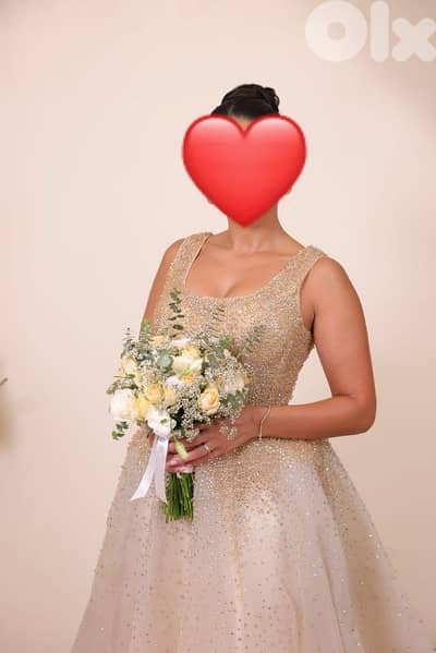 فستان عروس اوشبينة فاخر بتفاصيل يدوية راقية