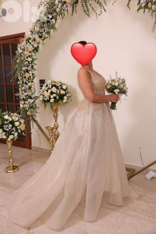 فستان عروس اوشبينة فاخر بتفاصيل يدوية راقية 1