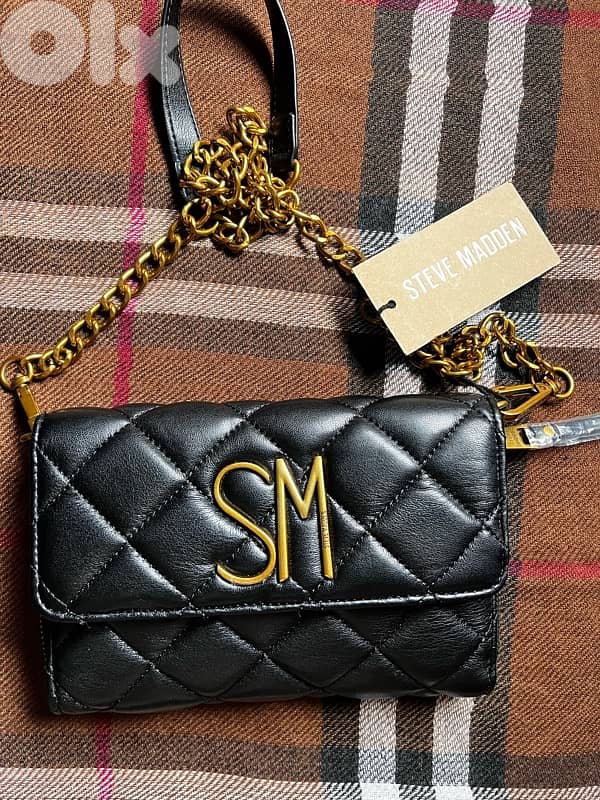 STEVE MADDEN quilted chain cross bag -new in tag 9