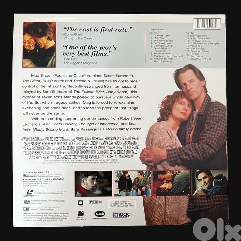 SAFE PASSAGE_Laserdisc_Susan Sarandon Sam Shepard 1