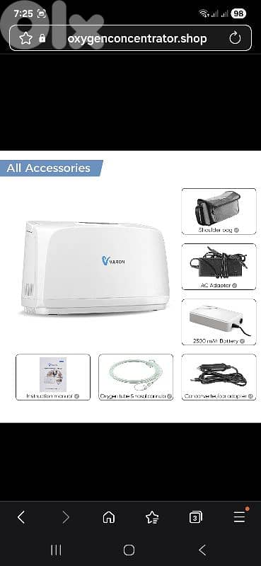 VARON 3L Continuous Flow Portable Oxygen Concentrator NT-03