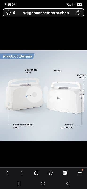 VARON 3L Continuous Flow Portable Oxygen Concentrator NT-03 1
